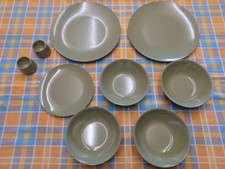 Olive Green Retro Gaydon melaware outdoor camping picnicware for 4