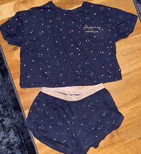 New Look Ladies Shortie Pyjamas Size S With Glittery Gold Star Design