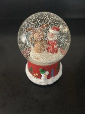 Vintage Sankyo Christmas Musical Snow Globe Wind Up Ornament 