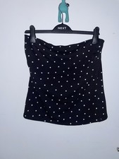 GEORGE POLKA DOT NAVY STRETCH BOOBTUBE STYLE TOP WITH INNER BUST SUPPORT SIZE 14