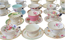 Mismatch Cups & Saucers Pretty Floral Vintage Weddings Tea Parties