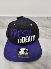 Starter Black Label Mens Snapback Cap Hat One Size Black Purple Fresh To Death
