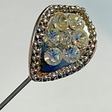 Vintage HatPin Stick Pin - White metal Leaf 6.5cm x 1.25cm