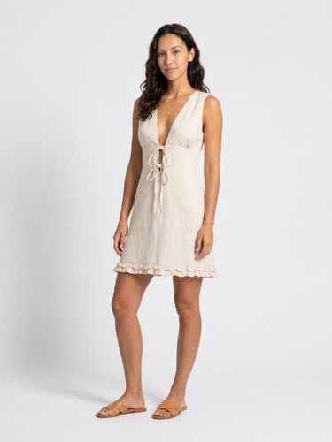 Monki linen blend tie front - blend,