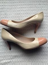 L K Bennet size 7 vintage pale yellow/beige medium stiletto heel leather shoe