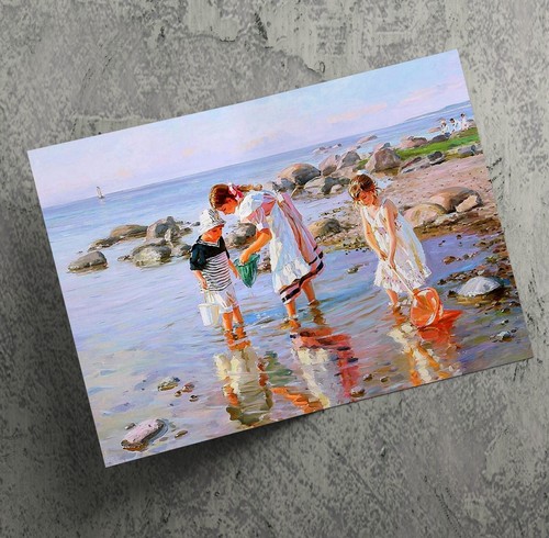 Children beach playing - on,