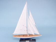 Wooden Model Boat J Class Enterprise Yacht Sail 51cmL 67cmH