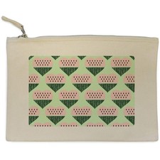 'Watermelon Love Hearts' Canvas Clutch Bag / Accessory Case (CL00048291)