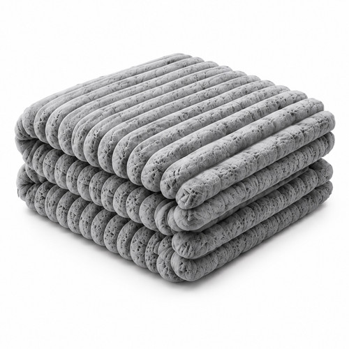 Ribbed soft fleece throws - ribbed,