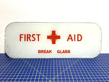 Vintage Glass First Aid Sign from a Classic PCV / Bus