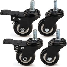 4 X 50 mm Heavy Duty Rubber Swivel Castor Wheels Suitcase Furniture Caster