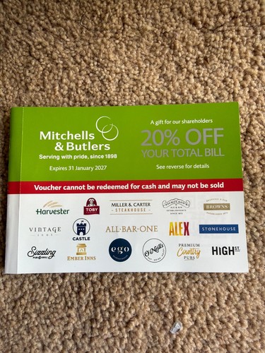Mitchells butlers 20 - x, 20%