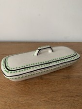 Vintage Art Deco French Soap Dish With Lid 1920s Hand Painted