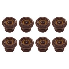 8PACK Cabinet Drawer Single Hole Wooden Pull Knobs Handles Red Brown 37mmx25mm