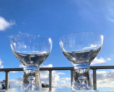 Pair of  Iittala Wirkkala Tapio  Champagne  Cocktail Martini Glasses RARE  MINT