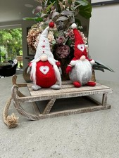Festive Mr & Mrs Gonk Plush Standing Ornaments Xmas Gift Winter Decorations Red