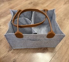 Grey Felt Baby Caddy Storage Wipes Bag Nappy Container