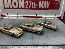 CORGI  STUDEBAKER HAWK BENTLEY, CHEVY CORVAIR GOLD PLATED PAINTED TO RESTORE