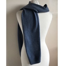 Marks & Spencer Autograph Soft pure cashmere Denim blue Scarf 8" Wide 70" Long