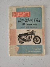 1965 DUCATI MOTORCYCLE 196 160 MONZA JUNIOR ORIGINAL FACTORY OWNERS MANUAL 1ST