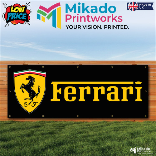 Ferrari banner black pvc - ferrari,