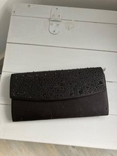Untold black beaded clutch bag - black,