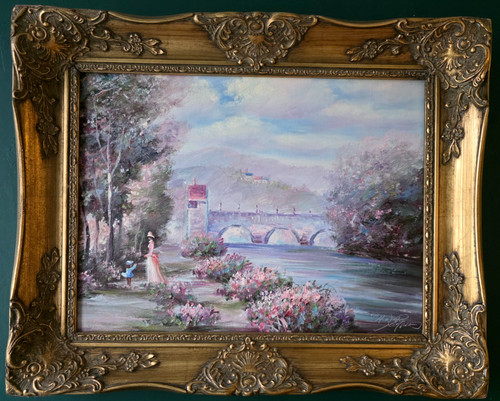 Vintage romantic river - romantic,