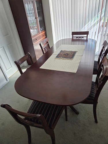 Mahogany dining table with - mahogany,