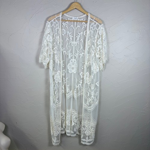 Floral lace kimono - sheer, boho