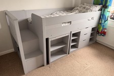 Grey mid sleeper cabin bed - cabin,