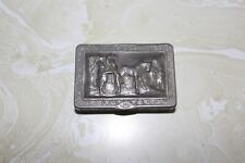 AS FOUND, VINTAGE 1800'S PEWTER SNUFF BOX WITH EMBOSSED LID