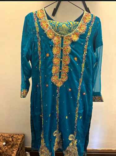 Women blue embroidered - blue,