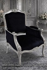 ORNATE ARM CHAIR SILVER &
