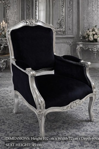 Ornate arm chair silver - ornate,