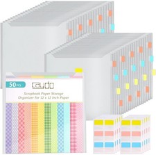 50 Pcs Scrapbook Paper Storage