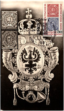 Germany Coat Of Arms & Deutsche Bundespost 1968 Stamp German Postcard