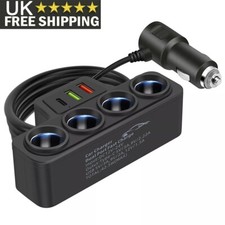 7-in-1 4Way 12V Car Cigarette Lighter Socket Splitter Fast Charger Power Adapter