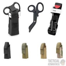 Combat Tourniquet Kit w MOLLE Pouch & Trauma Shears Scissors Medic TQ EDC EMT UK
