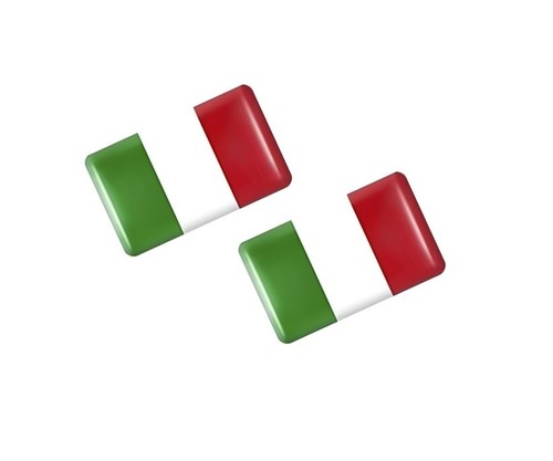 Pair badges italian flag - of,