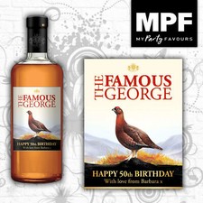 Personalised Birthday Whiskey Famous Grouse style bottle label - Any Name
