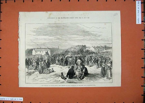 Original old antique print - original,