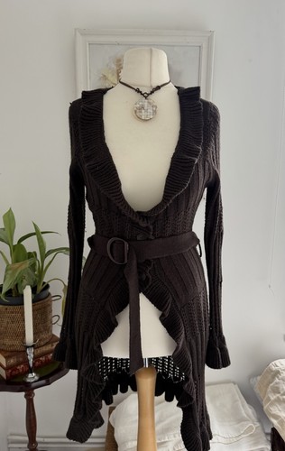 Y2k kaliko brown ruffle - brown,