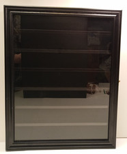 Black Wood Glass Wall Display