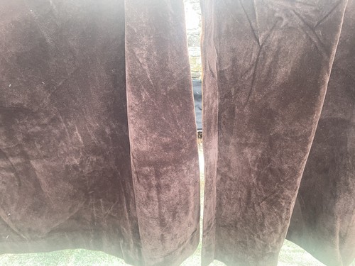 Pair vintage dark brown velvet - pair,