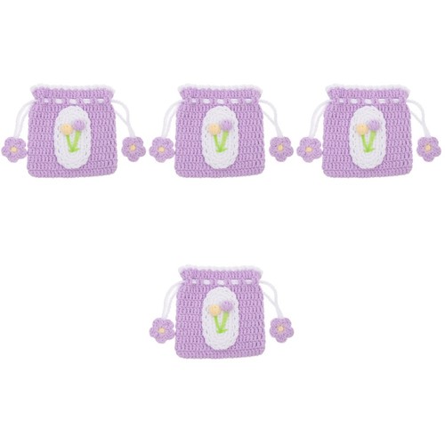 Violet crochet purse - purse, small