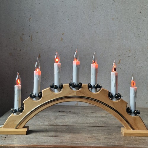 Christmas candle bridge wood - candle, 7