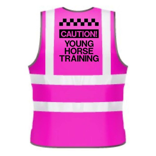 Kids viz printed caution - hi-viz,