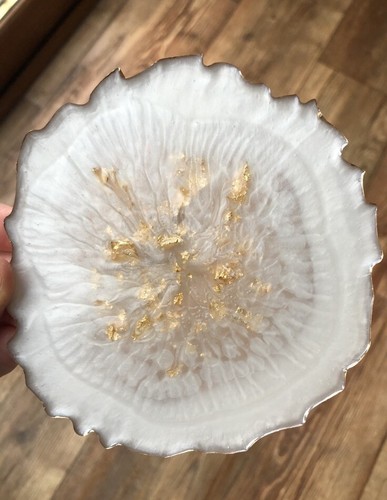 Agate geode style white - &, gold