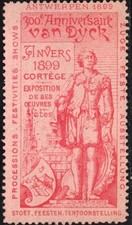1899 Belgium Poster Stamp 300th Anniversary Van Dyck Parade Exhibition His Works