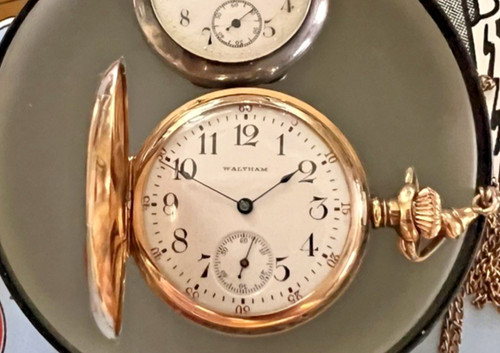 Antique 14k solid gold waltham - antique,